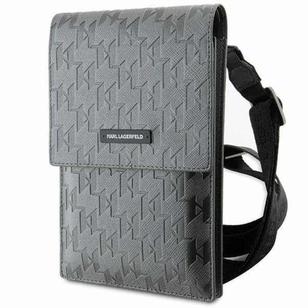 Karl Lagerfeld Halsbandsfodral Saffiano Mongram Plaque - Silver