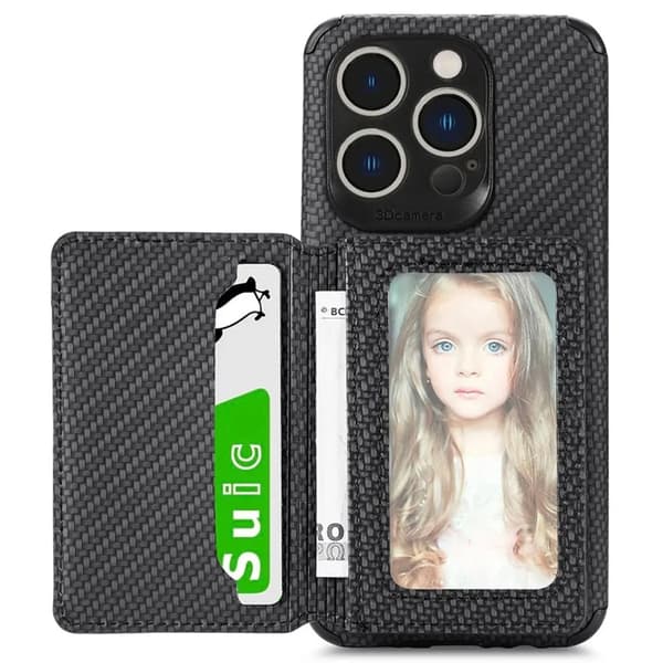 iPhone 14 Pro Max Mobilskal Korthållare - Svart