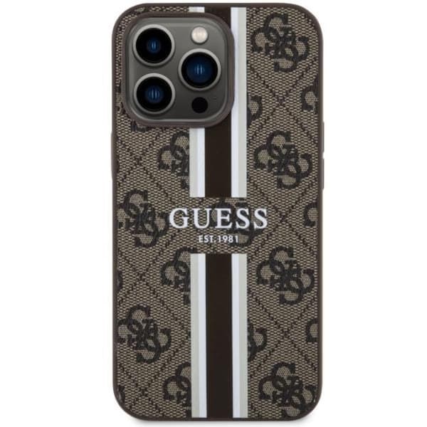 Guess iPhone 13 Pro Max Mobilskal MagSafe Printed Stripes - Brun