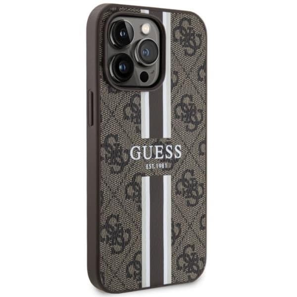 Guess iPhone 13 Pro Max Mobilskal MagSafe Printed Stripes - Brun