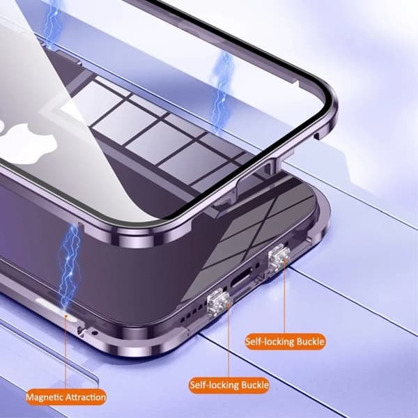 [2in1] iPhone 14 Pro Max Mobilskal Och Härdat Glas Skärmskydd - Lila