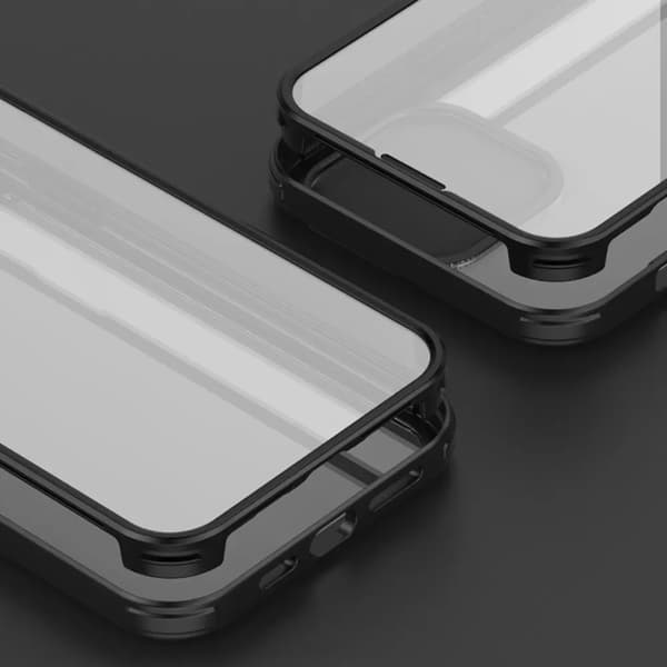 [2in1] iPhone 14 Pro Max Mobilskal Och Härdat Glas Skärmskydd - Svart