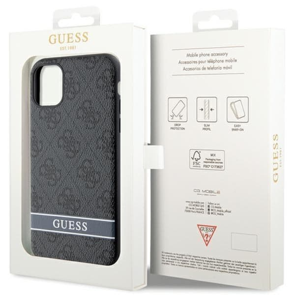 Guess iPhone 11/XR Mobilskal Stripe - Grå