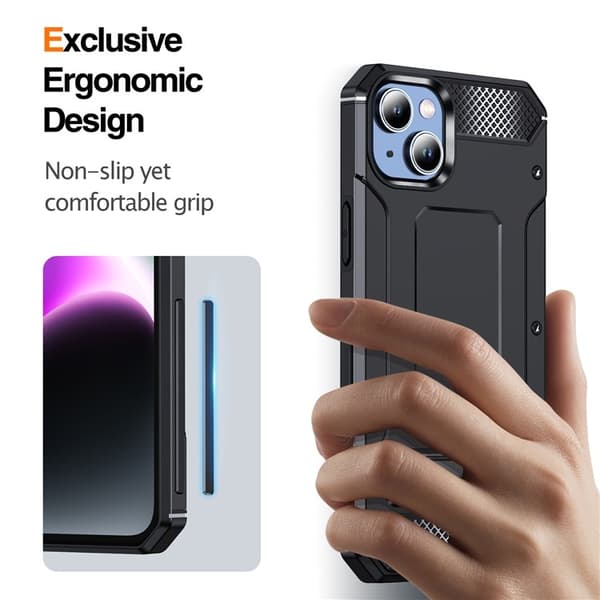 iPhone 14 Plus Mobilskal Kickstand Shockproof - Svart