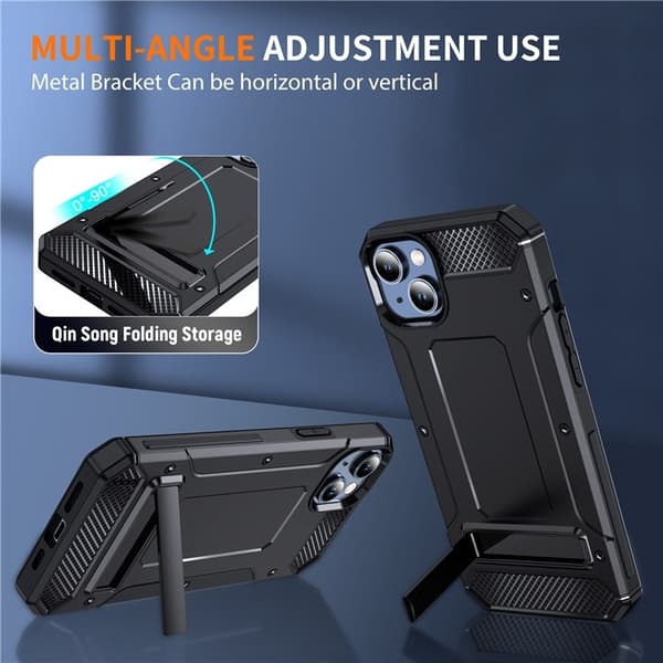 iPhone 14 Plus Mobilskal Kickstand Shockproof - Svart