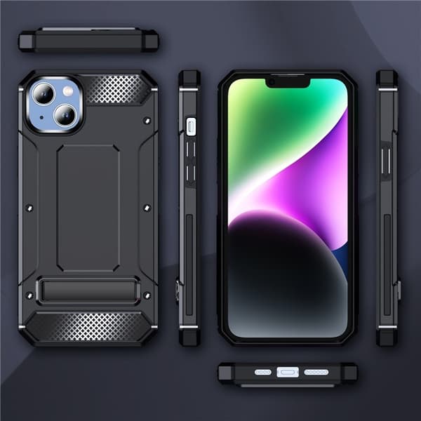 iPhone 14 Plus Mobilskal Kickstand Shockproof - Svart