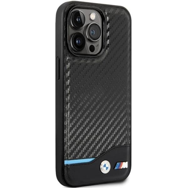 BMW iPhone 13 Pro Mobilskal Läder Carbon - Svart