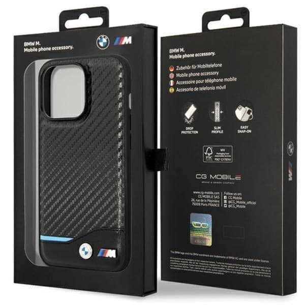 BMW iPhone 13 Pro Mobilskal Läder Carbon - Svart