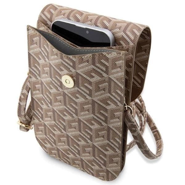 Guess Halsbandsfodral GCube Stripe - Brun