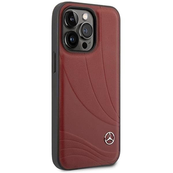 Mercedes iPhone 14 Pro Mobilskal Wave Pattern - Röd