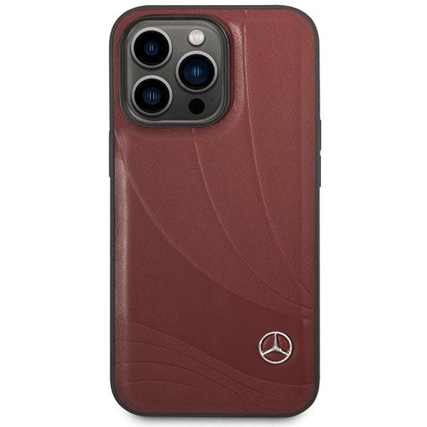 Mercedes iPhone 14 Pro Mobilskal Wave Pattern - Röd