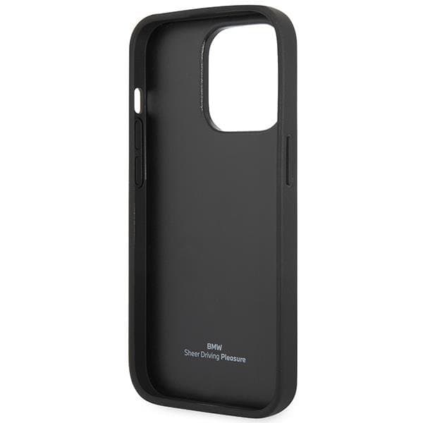 BMW iPhone 14 Pro Max Mobilskal Läder Seats Pattern - Svart