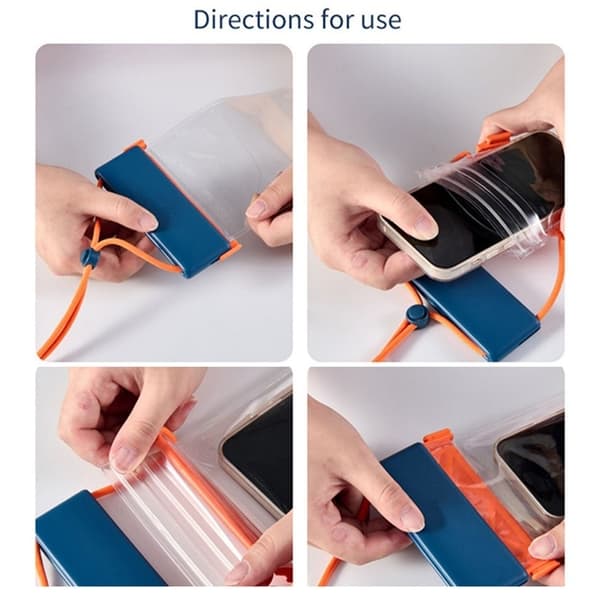 Vattentätt Universalt Mobilfodral IPX8 TPU Stripes - Babyblå