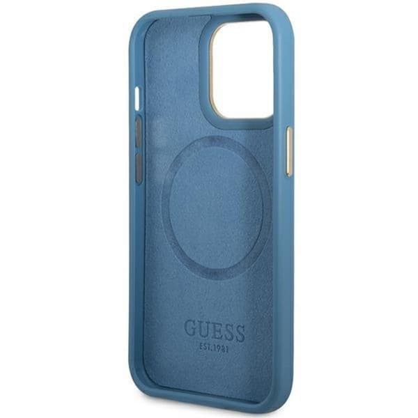 Guess iPhone 14 Pro Mobilskal Magsafe Logo Plate - Blå