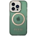 Miniatyrbild 3 av 8: Guess iPhone 14 Pro Mobilskal Magsafe Guld Outline - Khaki