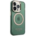 Miniatyrbild 4 av 8: Guess iPhone 14 Pro Mobilskal Magsafe Guld Outline - Khaki