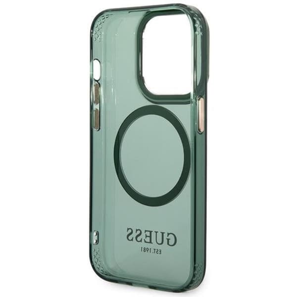 Guess iPhone 14 Pro Mobilskal Magsafe Guld Outline - Khaki