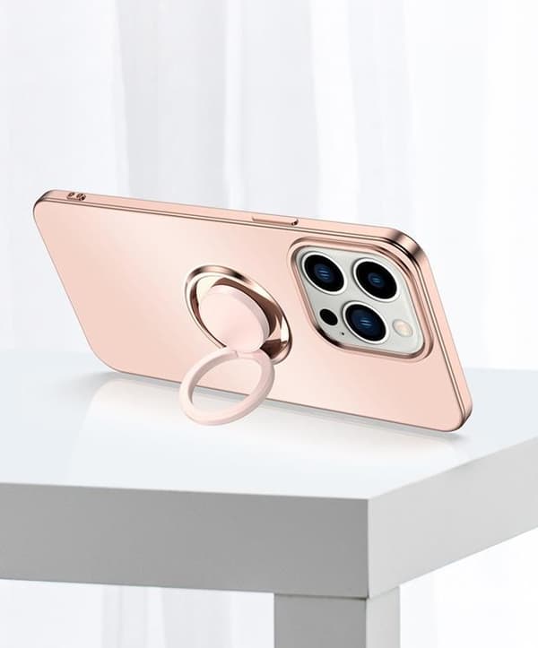 iPhone 14 Pro Mobilskal Ringhållare Electroplating Kickstand - Lila