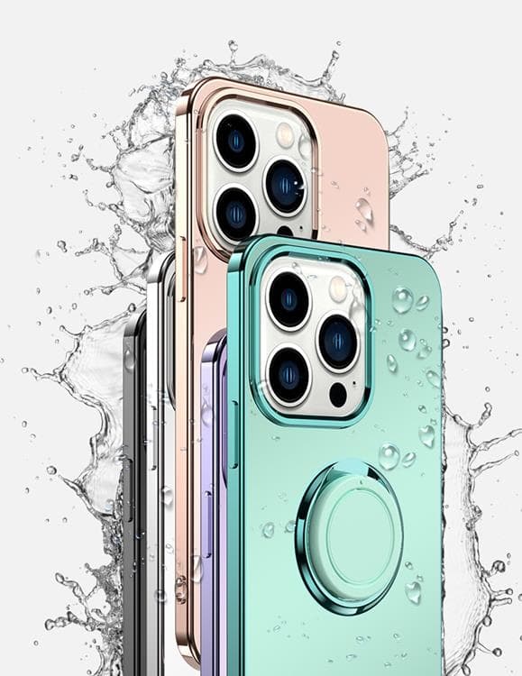 iPhone 14 Pro Mobilskal Ringhållare Electroplating Kickstand - Lila