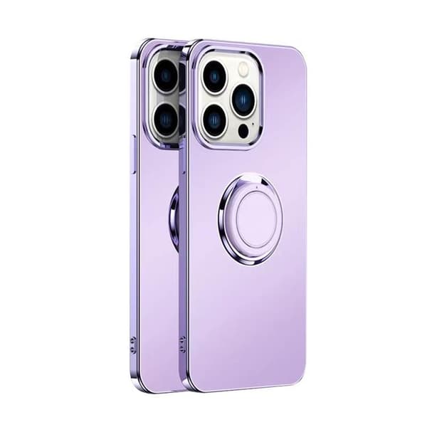 iPhone 14 Pro Mobilskal Ringhållare Electroplating Kickstand - Lila