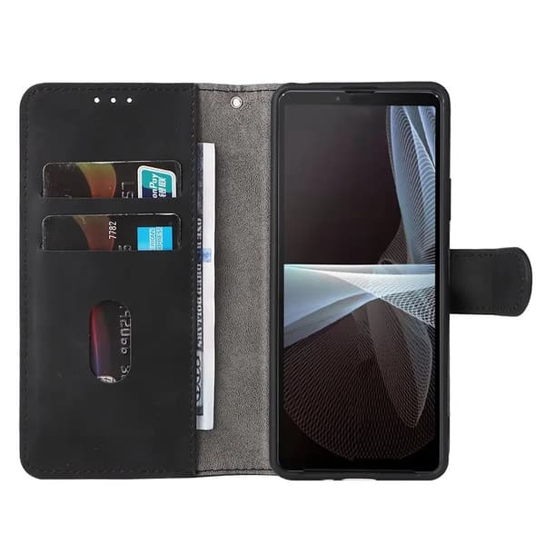 Sony Xperia 10 IV Plånboksfodral Skin Touch - Svart