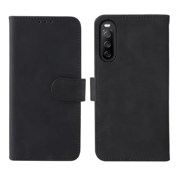 Sony Xperia 10 IV Plånboksfodral Skin Touch - Svart