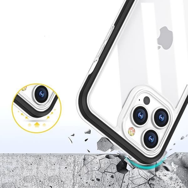 iPhone 14 Pro Mobilskal Clear 3in1 - Svart