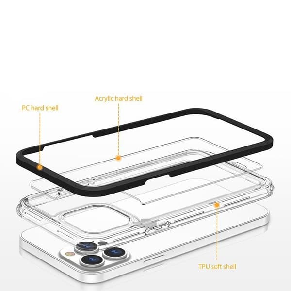 iPhone 14 Pro Mobilskal Clear 3in1 - Svart