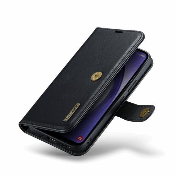 DG.MING Galaxy S23 FE Plånboksfodral Äkta Läder 2in1 - Svart