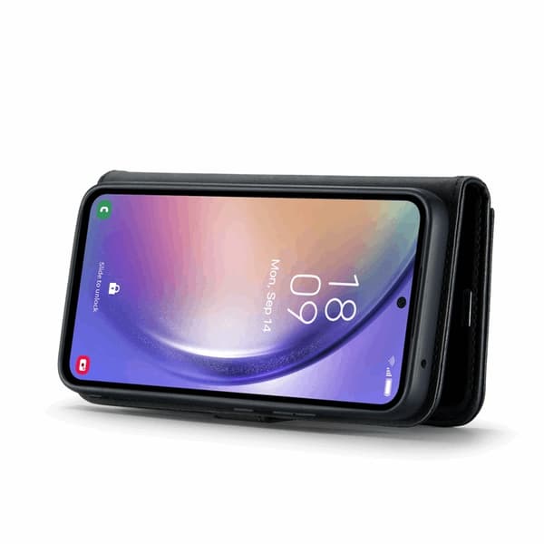 DG.MING Galaxy S23 FE Plånboksfodral Äkta Läder 2in1 - Svart