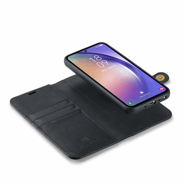 DG.MING Galaxy S23 FE Plånboksfodral Äkta Läder 2in1 - Svart