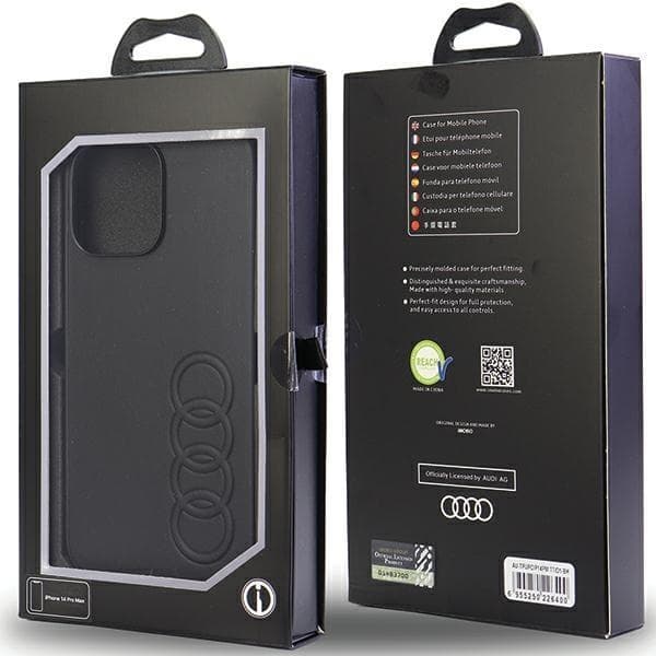Audi iPhone 14 Pro Max Mobilskal Synthetic Läder - Svart