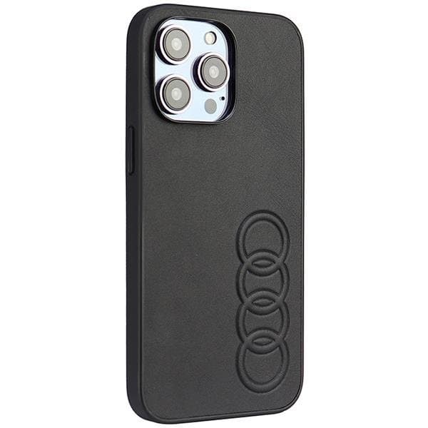 Audi iPhone 14 Pro Max Mobilskal Synthetic Läder - Svart