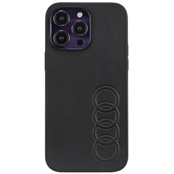 Audi iPhone 14 Pro Max Mobilskal Synthetic Läder - Svart