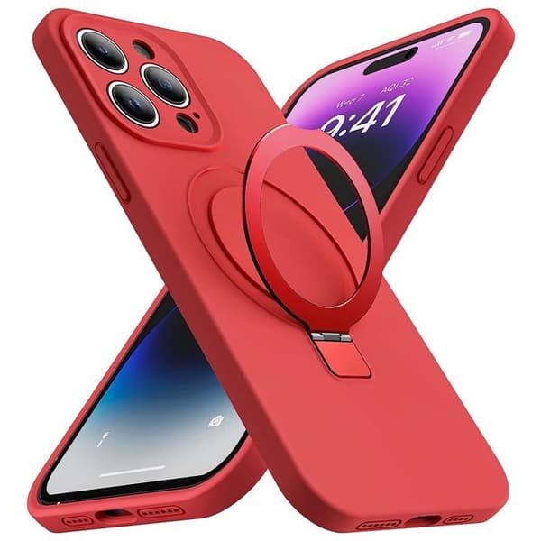iPhone 14 Pro Max Mobilskal Magsafe Liquid Silikon - Röd