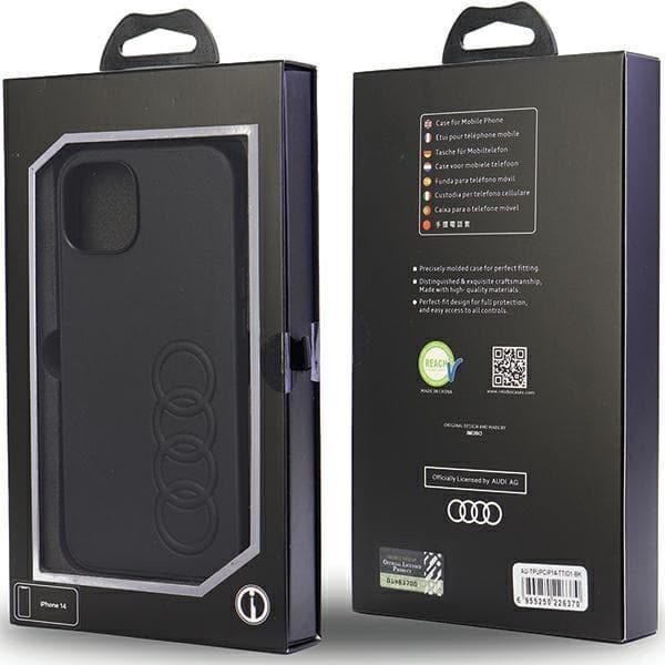 Audi iPhone 14 Mobilskal Synthetic Läder - Svart