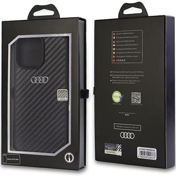 Audi iPhone 14 Pro Max Mobilskal Carbon Fiber - Svart