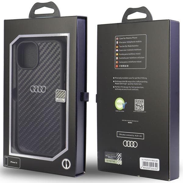 Audi  iPhone 12/12 Pro Mobilskal Carbon Fiber - Svart