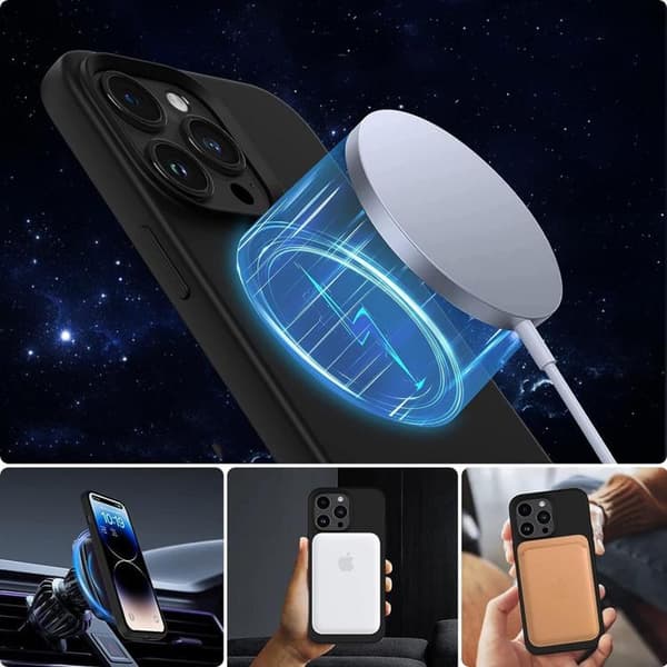 Tech-Protect iPhone 14/13 Mobilskal Magsafe Silikon - Svart