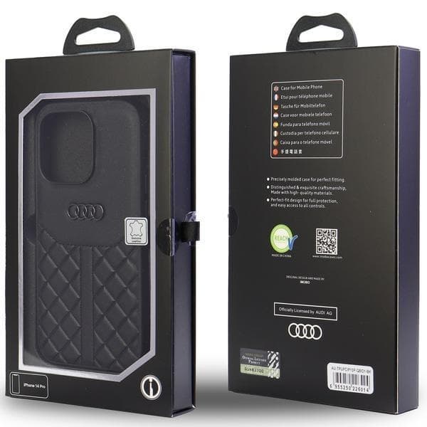 Audi iPhone 13/13 Pro Mobilskal Äkta Läder - Svart