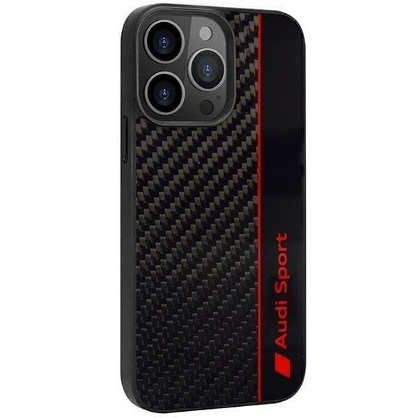 Audi iPhone 13/13 Pro Mobilskal Carbon Fiber Stripe - Svart