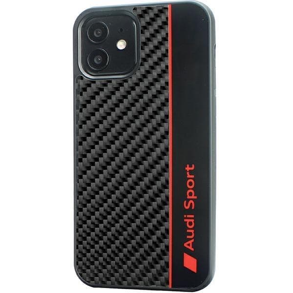 Audi iPhone 12/12 Pro Mobilskal Carbon Fiber Stripe - Svart