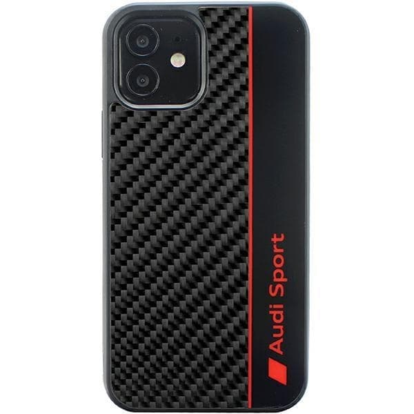 Audi iPhone 12/12 Pro Mobilskal Carbon Fiber Stripe - Svart
