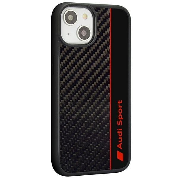 Audi iPhone 14 Mobilskal Carbon Fiber Stripe - Svart