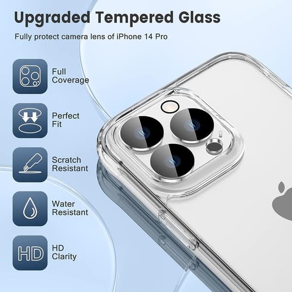 [3in1] BOOM iPhone 12 Pro Skal, Härdat Glas, Kameralinsskydd