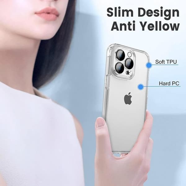 [3in1] BOOM iPhone 12 Pro Skal, Härdat Glas, Kameralinsskydd
