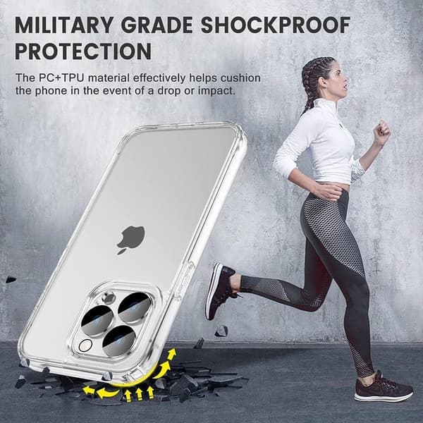 [3in1] BOOM iPhone 12 Pro Skal, Härdat Glas, Kameralinsskydd