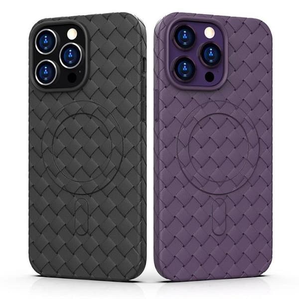 iPhone 14 Pro Mobilskal Magsafe Woven - Blå