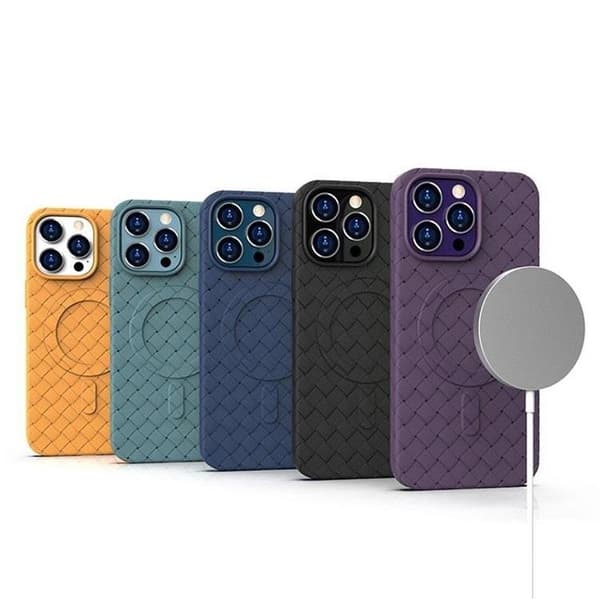 iPhone 14 Pro Mobilskal Magsafe Woven - Blå