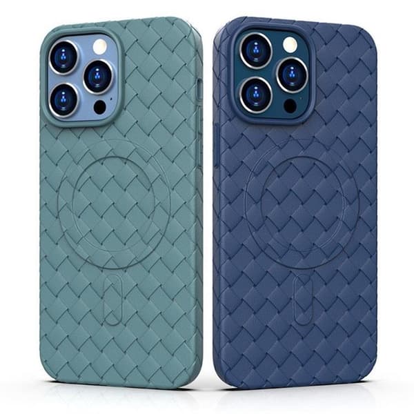 iPhone 14 Pro Mobilskal Magsafe Woven - Blå